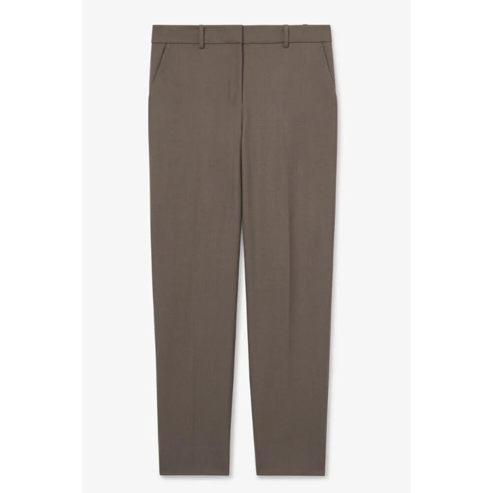 MM LAFLEUR Meija sharkskin virgin wool washable straight leg gray trouser pants